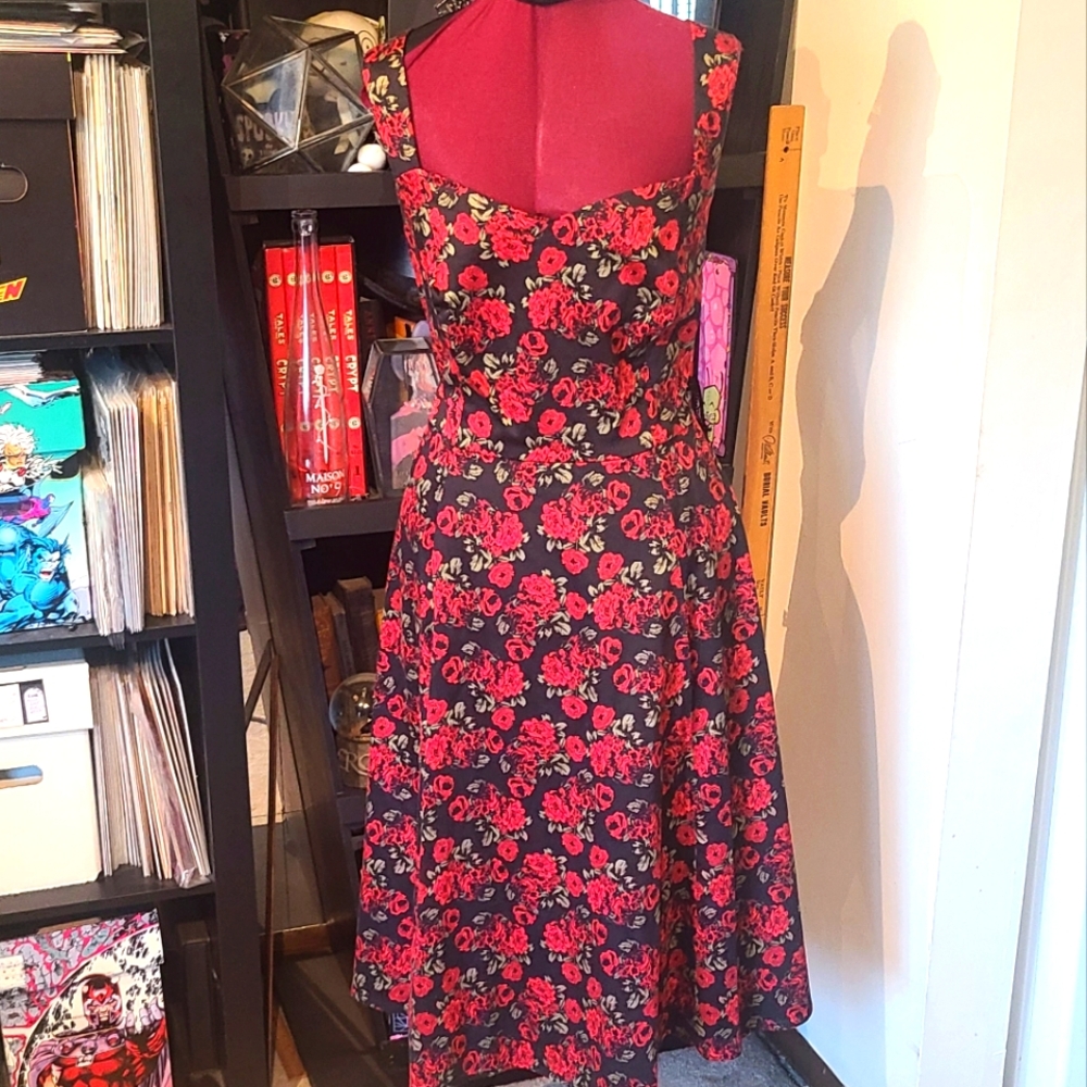 50s Retro Rose Pinup Swing Torrid Dress